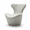Whiteline Modern Living Easton Swivel Leisure Chair in Light Grey Water Proof Fabric - Angled