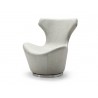 Whiteline Modern Living Easton Swivel Leisure Chair in Light Grey Water Proof Fabric - Angled 