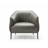 Whiteline Modern Living Benbow Leisure Chair In Dark Grey Faux Leather - Front - Whiteline Modern Living Benbow Leisure Chair In Dark Grey Faux Leather - Front