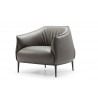 Whiteline Modern Living Benbow Leisure Chair In Dark Grey Faux Leather - Angled