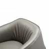 Whiteline Modern Living Benbow Leisure Chair In Dark Grey Faux Leather - Seat Back Close-up - Whiteline Modern Living Benbow Leisure Chair In Dark Grey Faux Leather - Seat Back Close-up