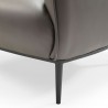 Whiteline Modern Living Benbow Leisure Chair In Dark Grey Faux Leather - Leg Close-up
