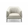 Whiteline Modern Living Benbow Leisure Chair In Light Grey Faux Leather - Front - Whiteline Modern Living Benbow Leisure Chair In Light Grey Faux Leather - Front