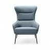 Whiteline Modern Living Wyatt Leisure Chair in Blue Faux Leather - Front - Whiteline Modern Living Wyatt Leisure Chair in Blue Faux Leather - Front
