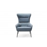 Whiteline Modern Living Wyatt Leisure Chair in Blue Faux Leather - Front