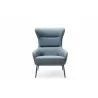 Whiteline Modern Living Wyatt Leisure Chair in Blue Faux Leather - Front - Whiteline Modern Living Wyatt Leisure Chair in Blue Faux Leather - Front