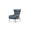Whiteline Modern Living Wyatt Leisure Chair in Blue Faux Leather - Angled - Whiteline Modern Living Wyatt Leisure Chair in Blue Faux Leather - Angled
