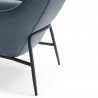 Whiteline Modern Living Wyatt Leisure Chair in Blue Faux Leather - Leg Close-up