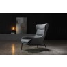 Whiteline Modern Living Wyatt Leisure Chair in Dark Grey Faux Leather - 