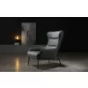 Whiteline Modern Living Wyatt Leisure Chair in Dark Grey Faux Leather -  - Whiteline Modern Living Wyatt Leisure Chair in Dark Grey Faux Leather - 