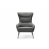 Whiteline Modern Living Wyatt Leisure Chair in Dark Grey Faux Leather - Front - Whiteline Modern Living Wyatt Leisure Chair in Dark Grey Faux Leather - Front