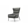 Whiteline Modern Living Wyatt Leisure Chair in Dark Grey Faux Leather - Angled - Whiteline Modern Living Wyatt Leisure Chair in Dark Grey Faux Leather - Angled