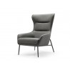 Whiteline Modern Living Wyatt Leisure Chair in Dark Grey Faux Leather - Angled
