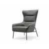 Whiteline Modern Living Wyatt Leisure Chair in Dark Grey Faux Leather - Angled - Whiteline Modern Living Wyatt Leisure Chair in Dark Grey Faux Leather - Angled