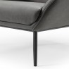 Whiteline Modern Living Wyatt Leisure Chair in Dark Grey Faux Leather - Seat Close-up