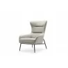 Whiteline Modern Living Wyatt Leisure Chair in Light Grey Faux Leather - Angled - Whiteline Modern Living Wyatt Leisure Chair in Light Grey Faux Leather - Angled