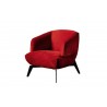  Whiteline Modern Living Mersin Accent Chair In Red Velvet Fabric - Angled