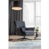 Whiteline Modern Living Fatsa Swivel Chair In Dark Gray Linen Fabric And Matte Black Powder-Coated Metal Legs - Lifestyle
