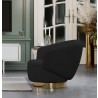 Whiteline Modern Living Erzin Swivel Accent Chair in Black with Nickel Legs - Lifestyle Side