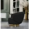 Whiteline Modern Living Erzin Swivel Accent Chair in Black with Nickel Legs - Lifestyle Side - Whiteline Modern Living Erzin Swivel Accent Chair in Black with Nickel Legs - Lifestyle Side