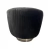 Whiteline Modern Living Erzin Swivel Accent Chair in Black with Nickel Legs - back View - Whiteline Modern Living Erzin Swivel Accent Chair in Black with Nickel Legs - back View