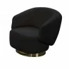 Whiteline Modern Living Erzin Swivel Accent Chair in Black with Nickel Legs - angled - Whiteline Modern Living Erzin Swivel Accent Chair in Black with Nickel Legs - angled
