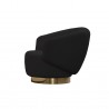 Whiteline Modern Living Erzin Swivel Accent Chair in Black with Nickel Legs - Side View