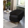 Whiteline Modern Living Erzin Swivel Accent Chair in Black with Nickel Legs - Lifestyle