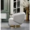 Whiteline Modern Living Erzin Swivel Accent Chair in White with Nickel Legs - Lifestyle Side - Whiteline Modern Living Erzin Swivel Accent Chair in White with Nickel Legs - Lifestyle Side