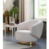 Whiteline Modern Living Erzin Swivel Accent Chair in White with Nickel Legs - Lifestyle