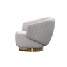 Whiteline Modern Living Erzin Swivel Accent Chair in White with Nickel Legs - Side