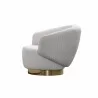 Whiteline Modern Living Erzin Swivel Accent Chair in White with Nickel Legs - Side - Whiteline Modern Living Erzin Swivel Accent Chair in White with Nickel Legs - Side
