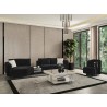 Whiteline Modern Living Vision Accent Armchair with Black Fabric And Nickel Armrests and Base - Lifestyle