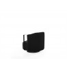 Whiteline Modern Living Vision Accent Armchair with Black Fabric And Nickel Armrests and Base - Back Angle