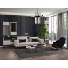 Whiteline Modern Living Favori Accent Armchair In Black Fabric And Smokey Nickel Legs - Lifesytle