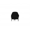 Whiteline Modern Living Favori Accent Armchair In Black Fabric And Smokey Nickel Legs - Front