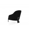 Whiteline Modern Living Favori Accent Armchair In Black Fabric And Smokey Nickel Legs - Back Angle