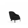 Whiteline Modern Living Favori Accent Armchair In Black Fabric And Smokey Nickel Legs - Angled - Whiteline Modern Living Favori Accent Armchair In Black Fabric And Smokey Nickel Legs - Angled