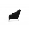 Whiteline Modern Living Favori Accent Armchair In Black Fabric And Smokey Nickel Legs - Side