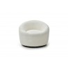 Perla Swivel Accent Chair in White- Front view