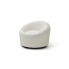 Perla Swivel Accent Chair in White- side view