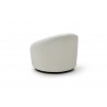 Perla Swivel Accent Chair in White- back view
