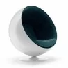 Aeon Luna White Gloss Lounge Chair Blue - Aeon Luna White Gloss Lounge Chair Blue