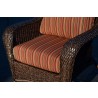 Outdoor Greatroom Company Balsam Wicker Outdoor Chair - Dorsette Cherry in Seat Closeup Angle