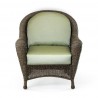 Outdoor Greatroom Company Balsam Wicker Outdoor Chair - Dupione Aloe in Front Angle