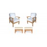 Tortuga Outdoor 4Pc Teak Club Chair Set