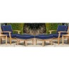 Tortuga Outdoor 4Pc Teak Chair & Ottoman-Navy