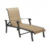 Woodard Cortland Sling Adjustable Chaise Lounge - Angled