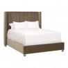 Essentials For Living Chandler Queen Bed in Cream Velvet - Angled