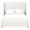 Essentials For Living Chandler Queen Bed in Cream Velvet - Front - Essentials For Living Chandler Queen Bed in Cream Velvet - Front